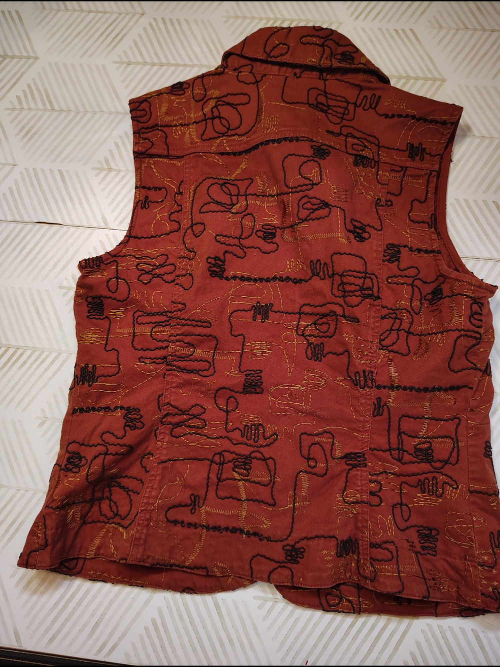 Ruby Rd Rust Orange Embroidered Button-Front‎ Top Size 6 - Picture 2 of 5
